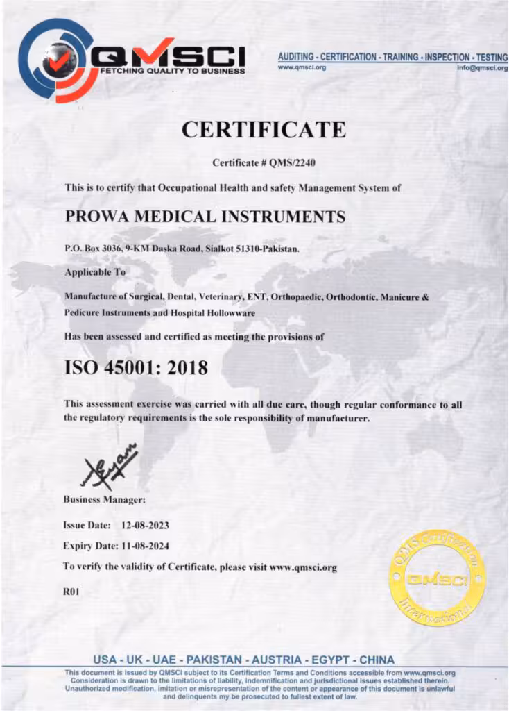 ISO 45001 Certificate